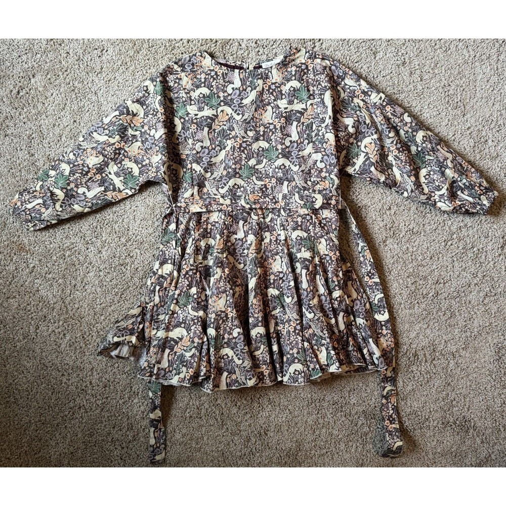 Shop the Mint Girls S Multicolor Floral Bunny Fit & Flare Puff Sleeve Dress